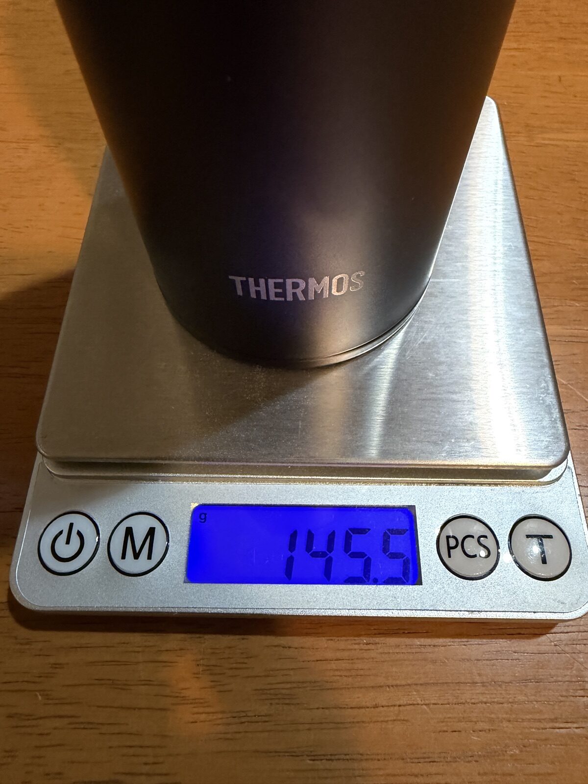 サーモスJOR-250の実測重量145.5g